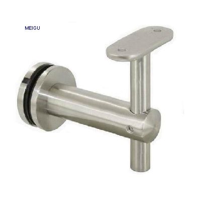 Fixed glass mount bracket flat handrail