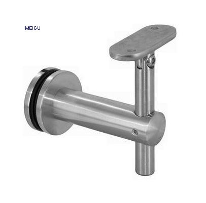 Adjustable glass mount bracket square handrail